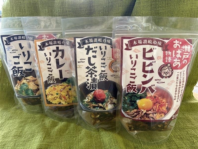 いりこ混ぜご飯のもと　社会福祉法人ラーフ【香川県観音寺市】①いりこごはん ②ビビンバ  ③カレー ④だし茶漬け 7476575800